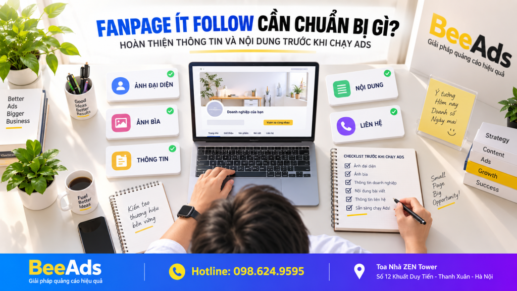 Fanpage ít follow cần chuẩn bị gì trước khi chạy quảng cáo