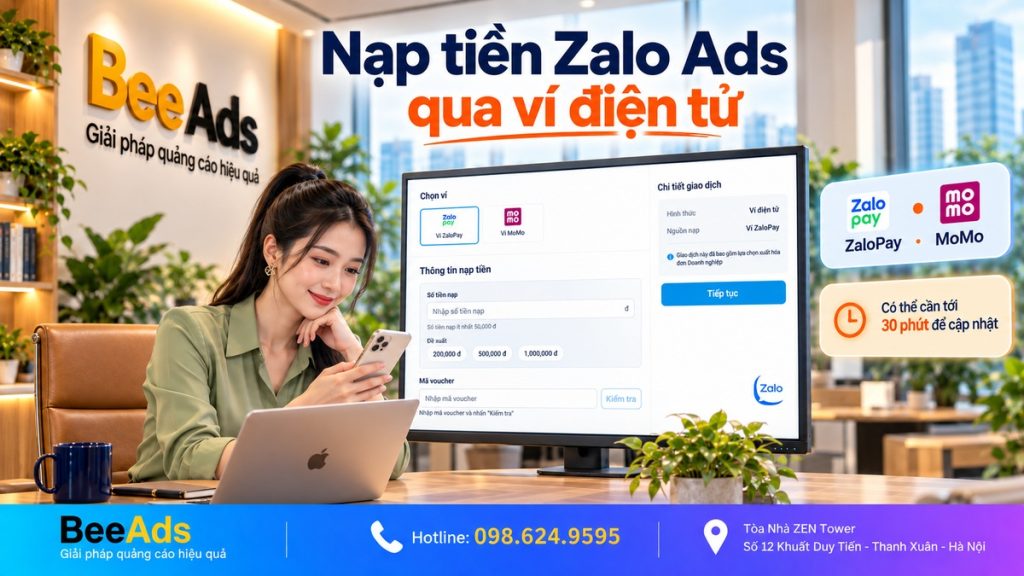 Nạp tiền Zalo Ads qua ZaloPay và MoMo
