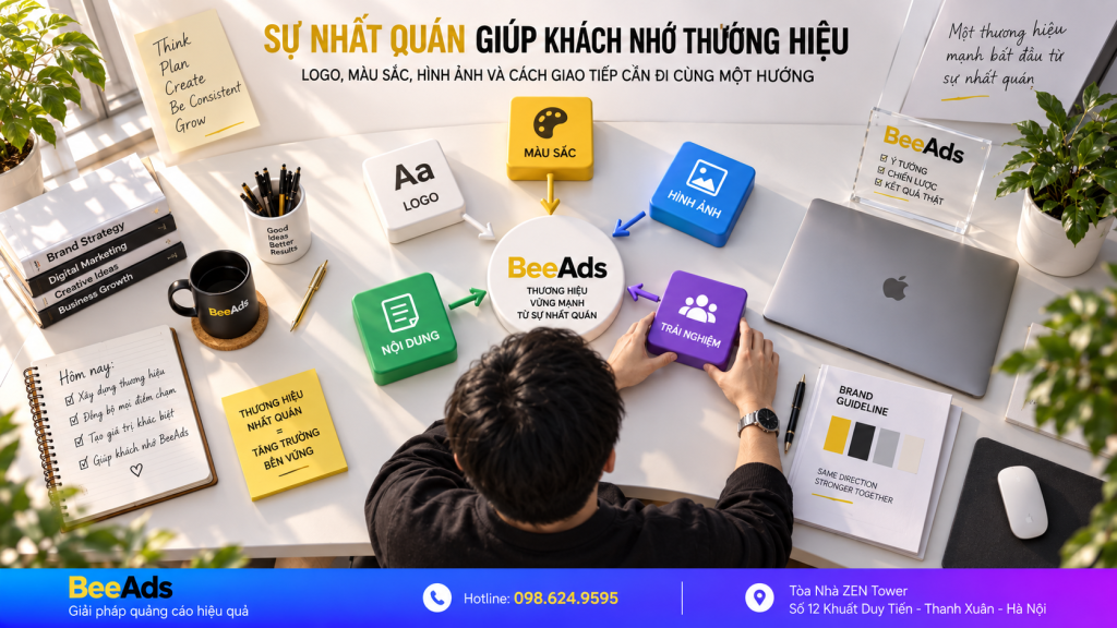 Hình ảnh nhất quán giúp khách hàng nhớ thương hiệu khi chạy quảng cáo Facebook