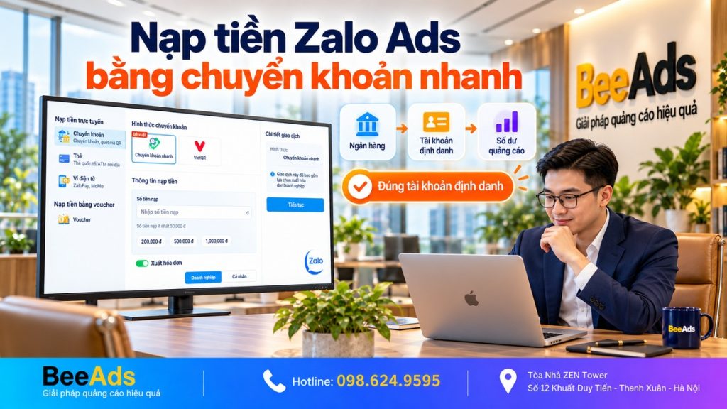 Chuyển khoản nhanh nạp tiền Zalo Ads
