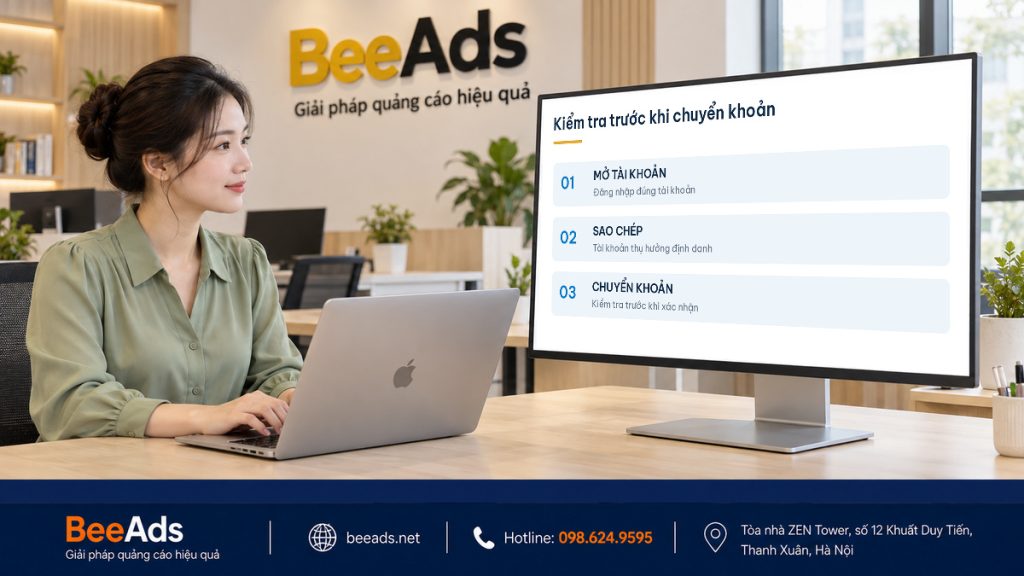 Kiểm tra thông tin chuyển khoản Zalo Ads
