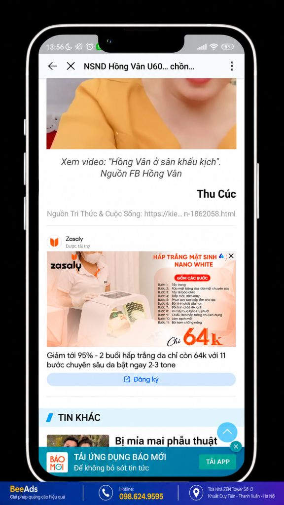 Quảng cáo Zalo trên Media Box Báo Mới