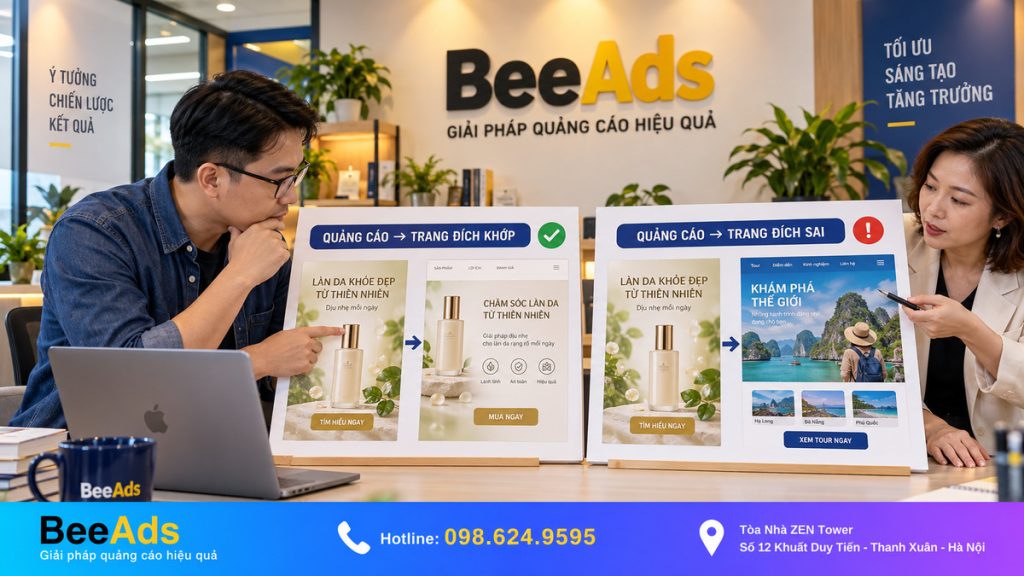 Trang đích khiến Zalo Ads bị từ chối