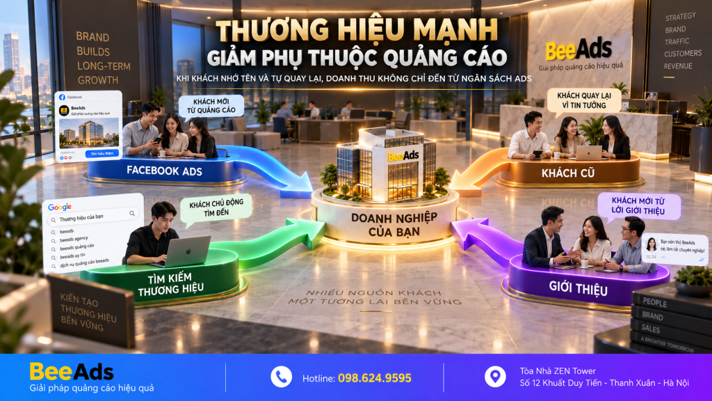 Thương hiệu mạnh giúp doanh nghiệp giảm phụ thuộc hoàn toàn vào quảng cáo Facebook