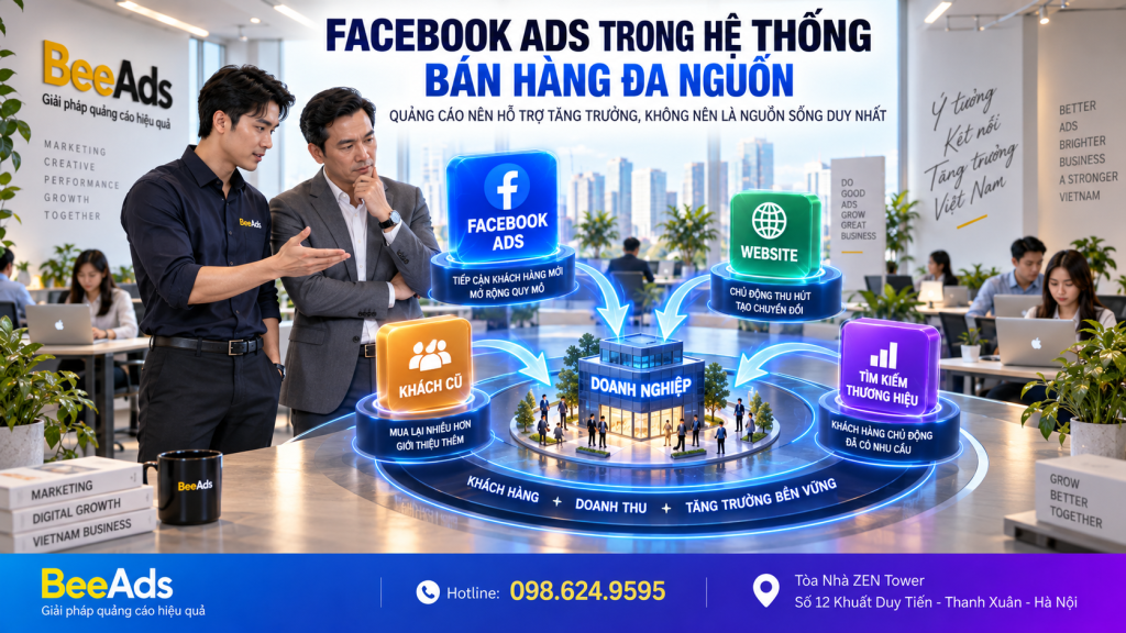 Facebook Ads là một phần trong hệ thống bán hàng đa nguồn của doanh nghiệp
