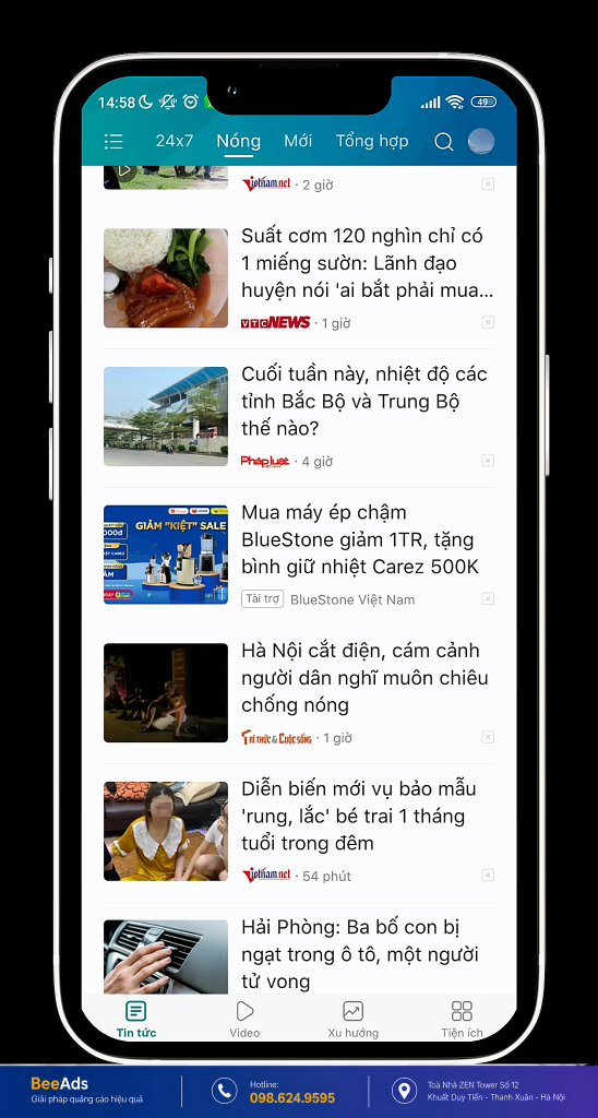Quảng cáo Zalo Network trên Báo Mới mẫu 1