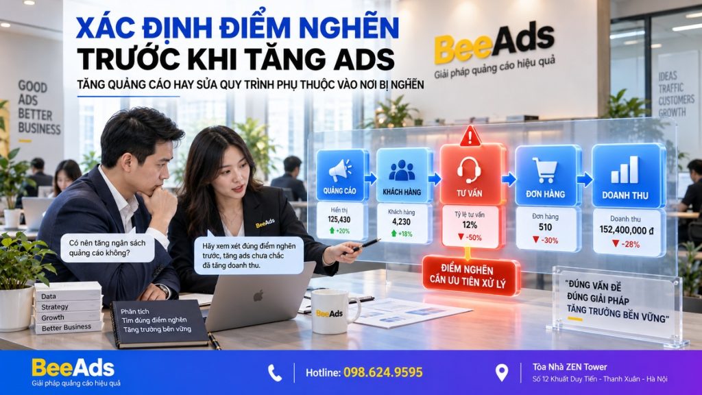 Xác định điểm nghẽn trước khi tăng ngân sách quảng cáo