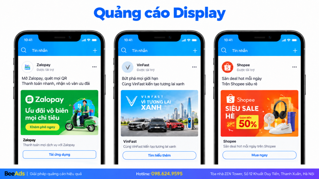 Quảng cáo Display trên hệ sinh thái Zalo.