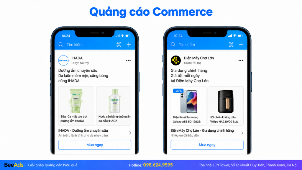 Ví dụ quảng cáo Commerce trên Zalo Ads