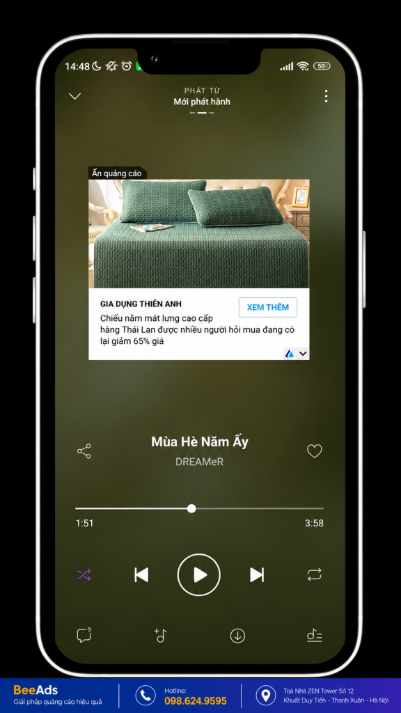 Quảng cáo Zalo Ads trên Zing MP3