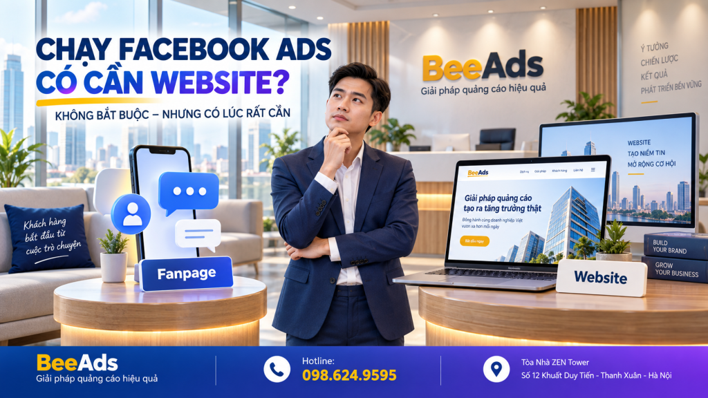 Chạy Facebook Ads có cần Website không và khi nào doanh nghiệp nên có Website