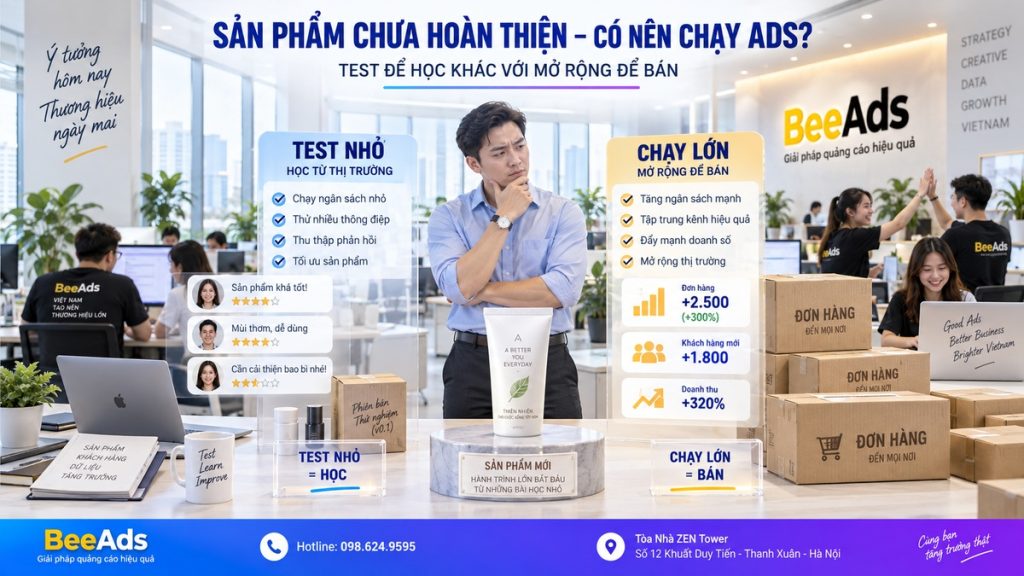 Có nên chạy quảng cáo khi sản phẩm chưa hoàn thiện không