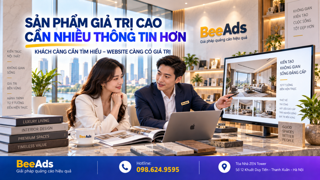 Website hỗ trợ quảng cáo Facebook cho sản phẩm và dịch vụ giá trị cao
