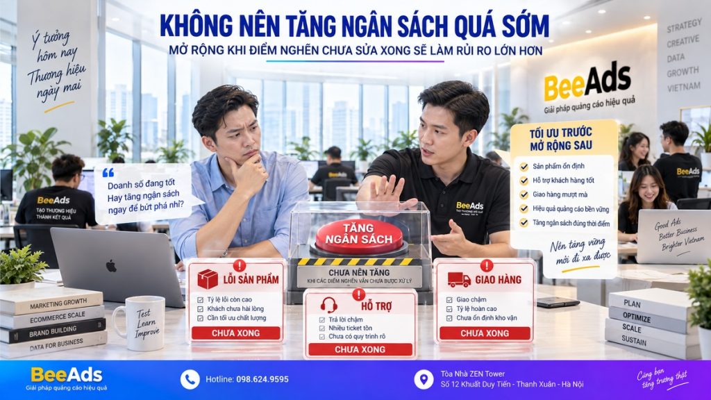 Không nên tăng ngân sách quá sớm khi test sản phẩm mới