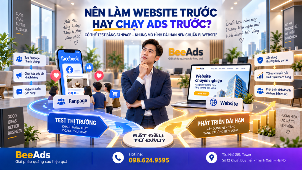 Nên làm Website trước hay chạy Facebook Ads trước
