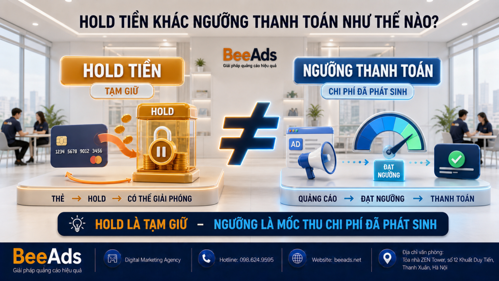 Hold tiền khác ngưỡng thanh toán như thế nào?